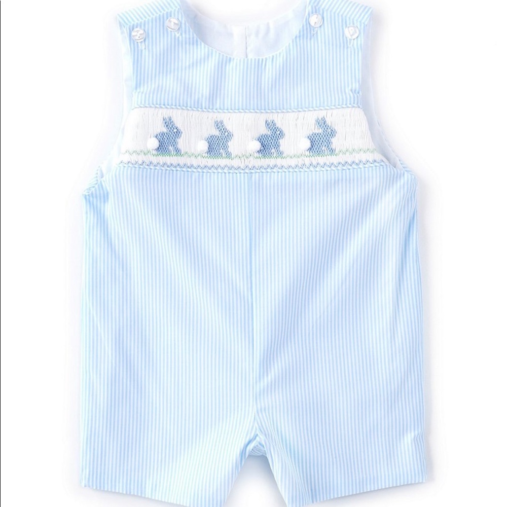 9 mo baby boy smocked romper Edgehill Collection